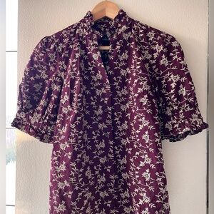 Embroidered Burgundy Blouse